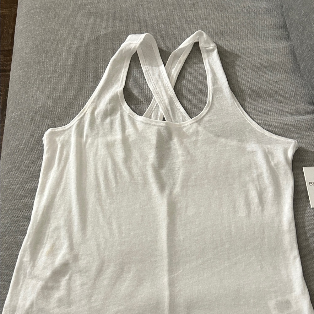 Beyond Yoga White Cross-Back Tank Top